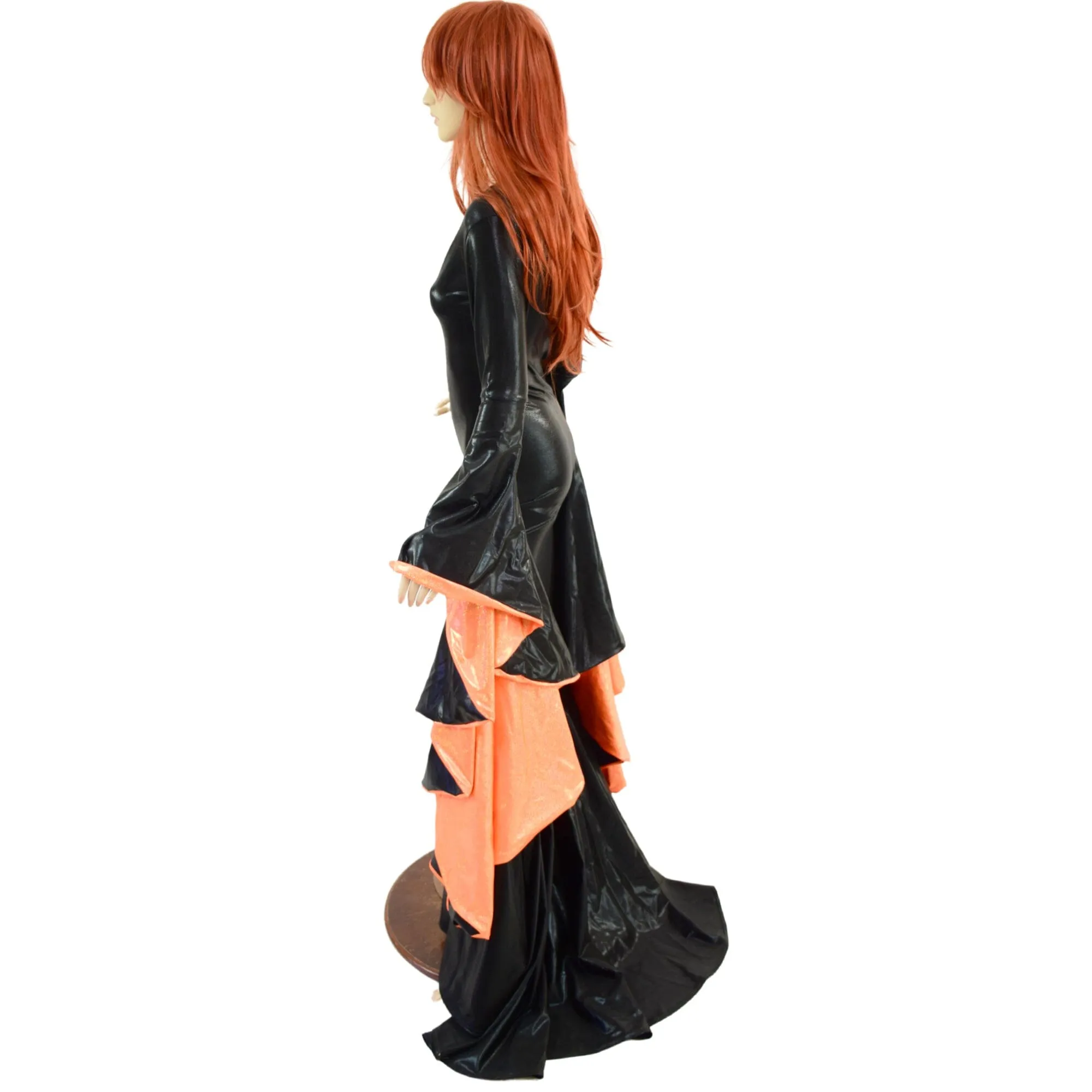 Queen of Halloween Gown with V Neckline & Sorceress Sleeves