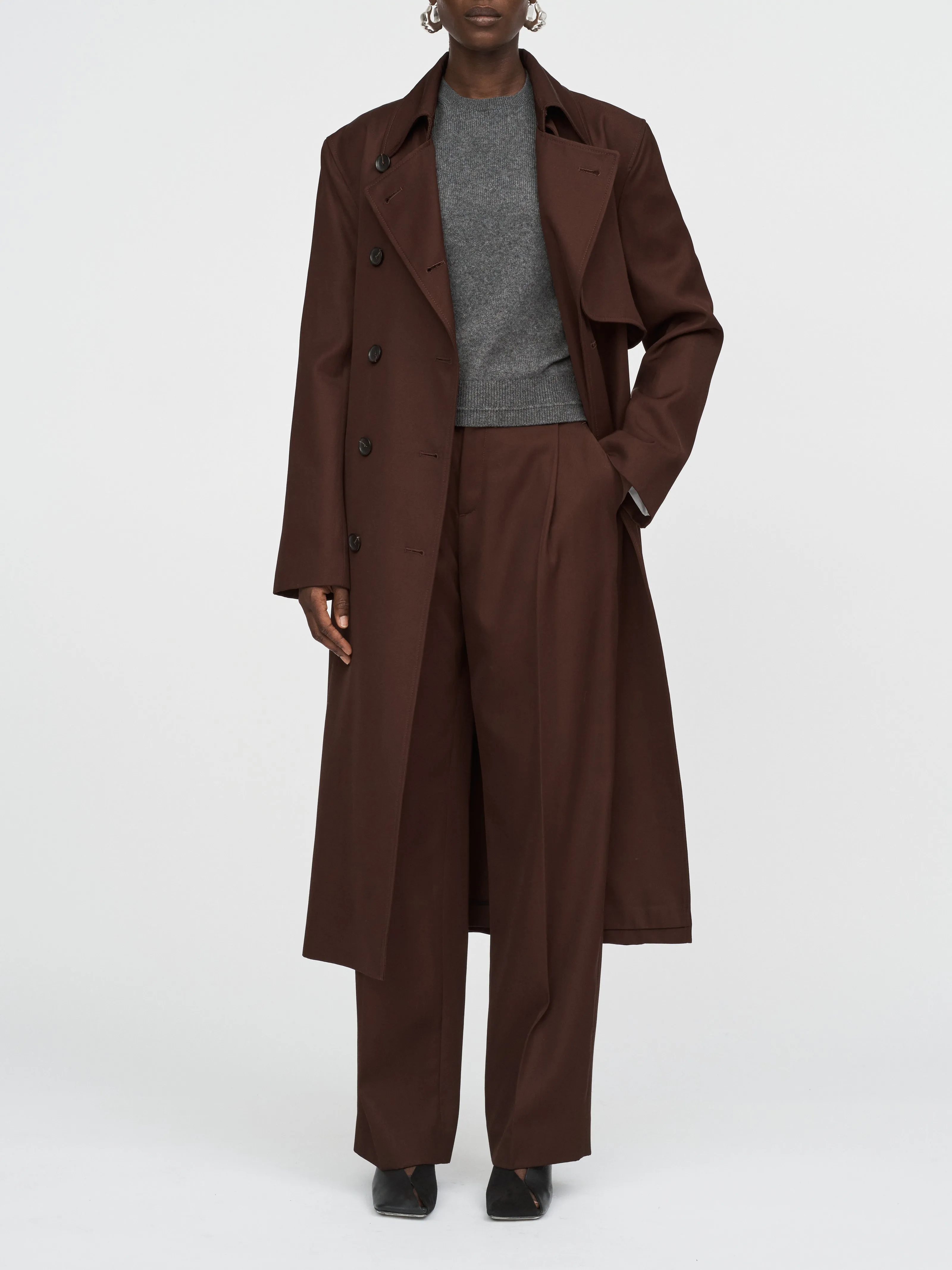 Rain Guard Trench Coat in Bitter Chocolate