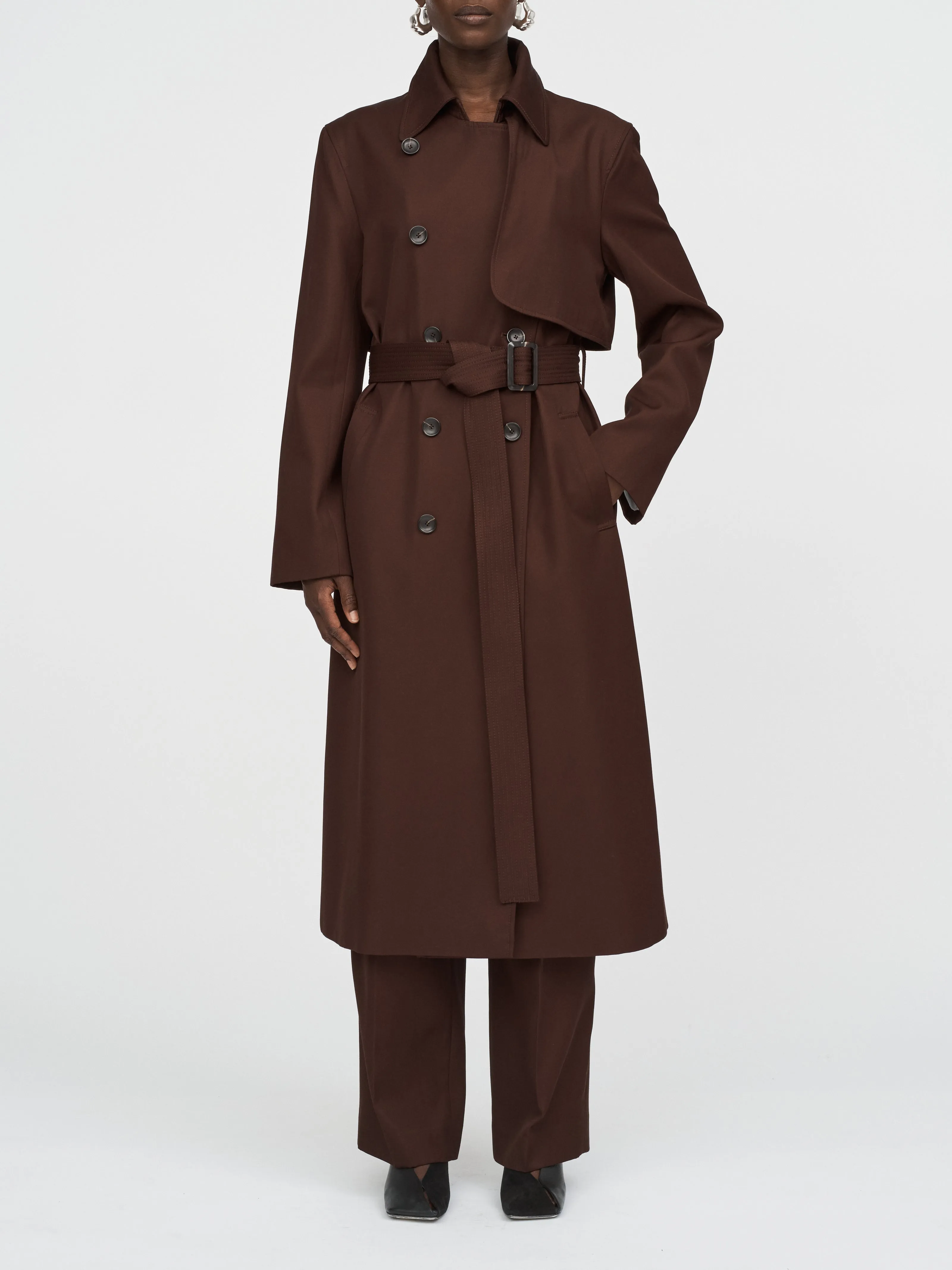 Rain Guard Trench Coat in Bitter Chocolate