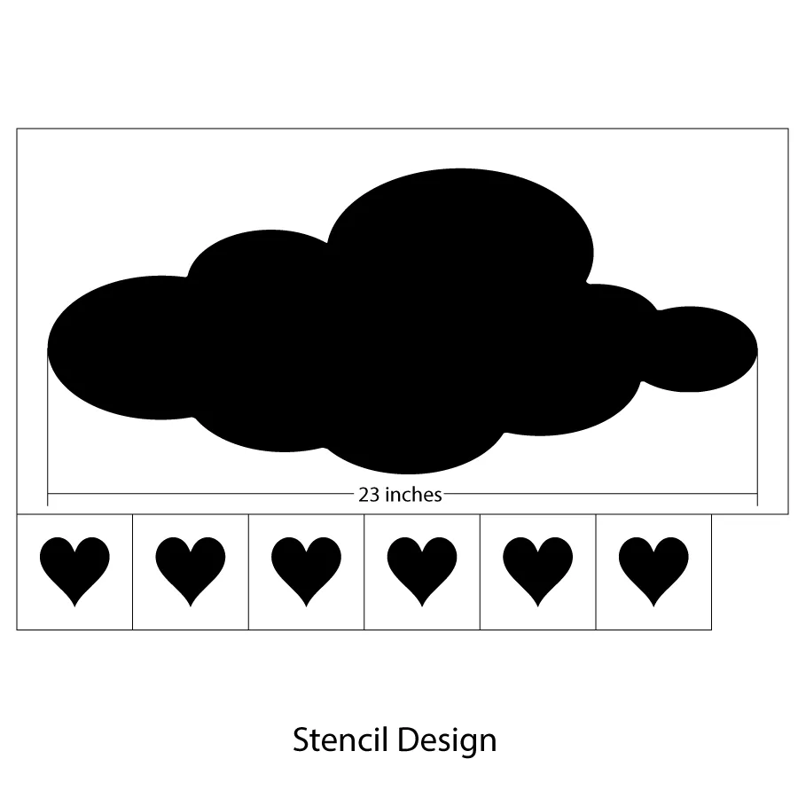 Raining Hearts - Cloud and Heart Stencil Set