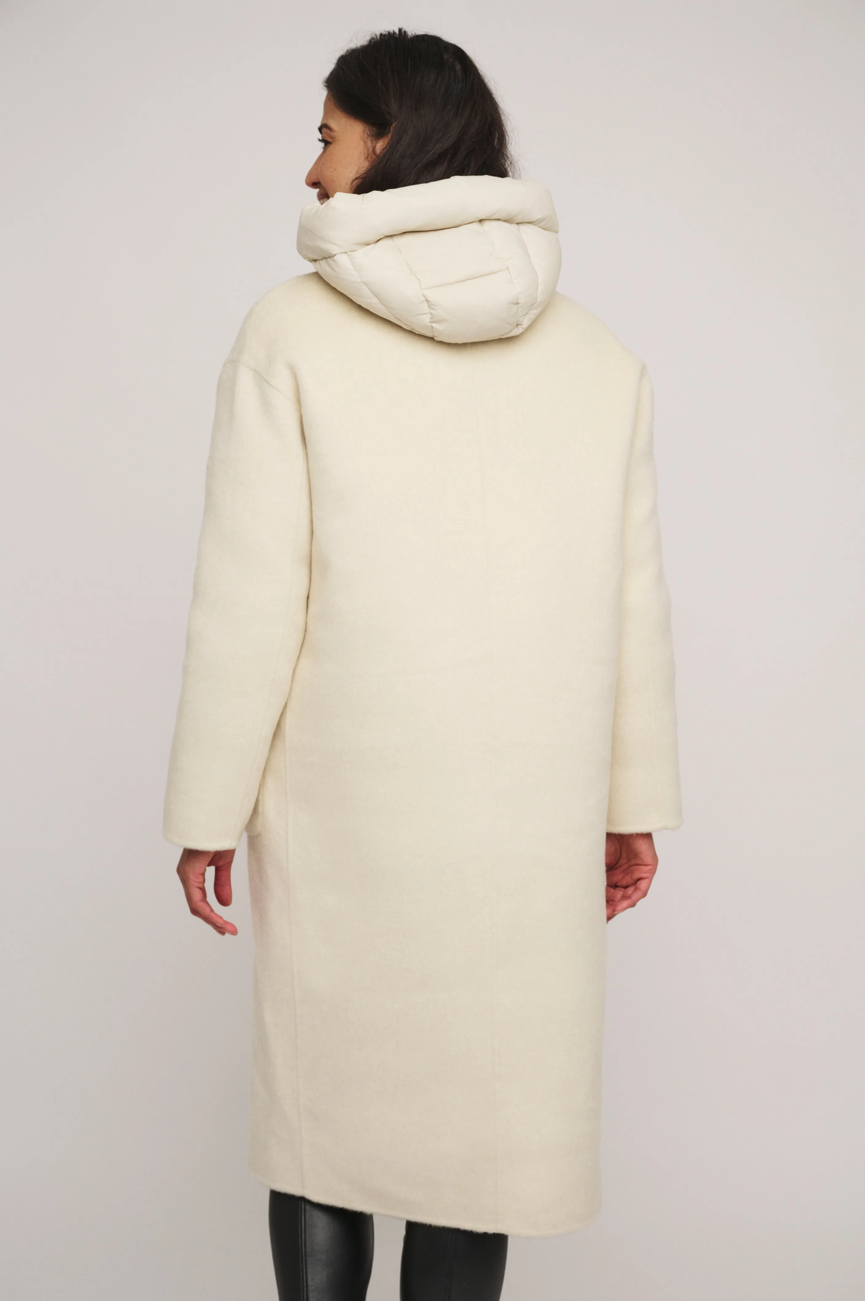 Reni 2 in 1 Birch Wool Coat with removable Down Jacket