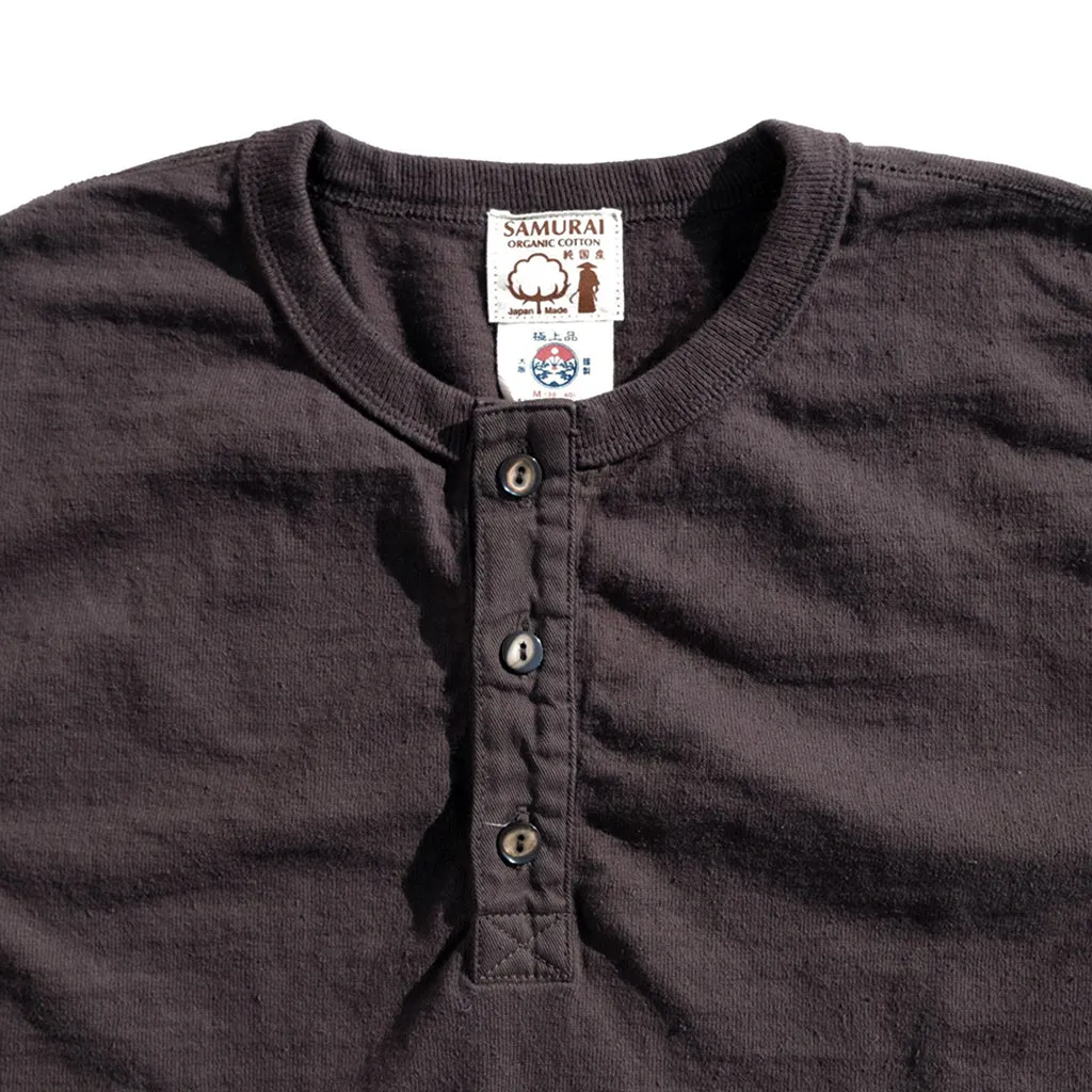 Samurai Jeans SJST-SC02 Organic Cotton Henley (Black)