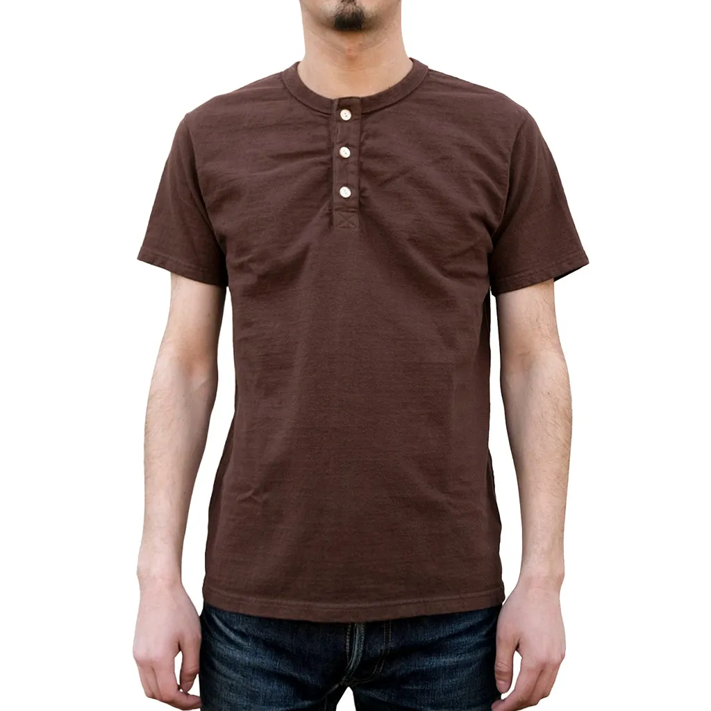 Samurai Jeans SJST-SC02 Organic Cotton Henley (Dark Chestnut)