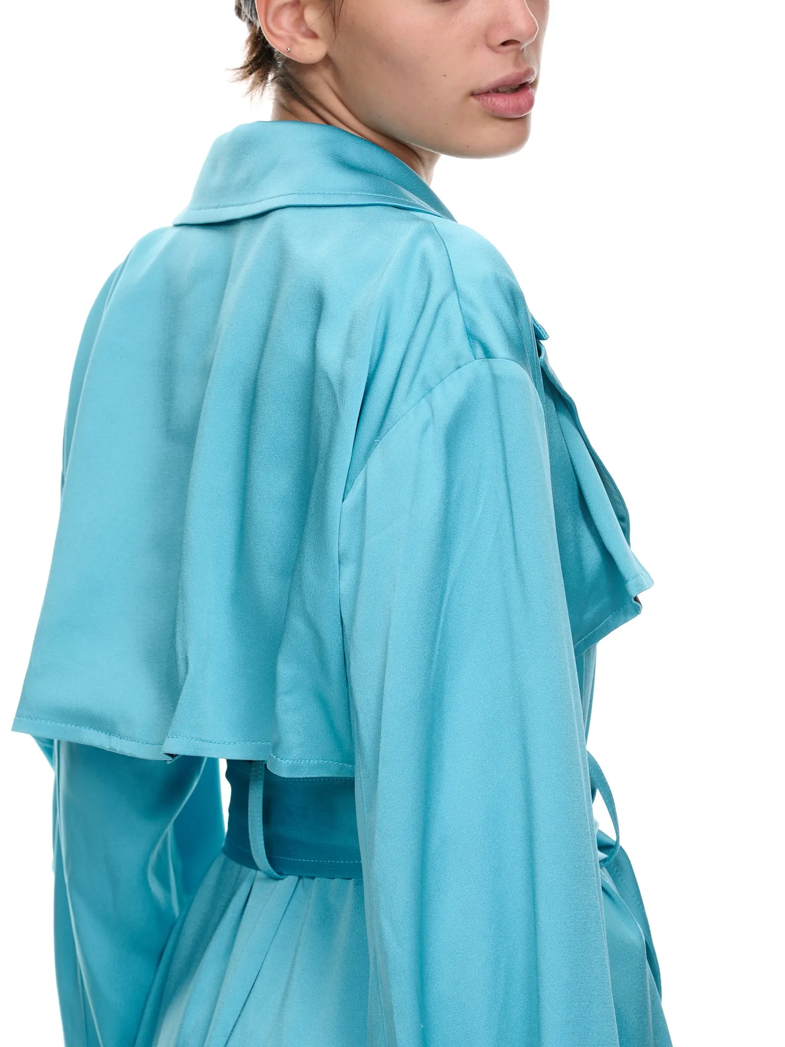 Satin Trench Coat (2S056A-N0699-BUTTERFLY)