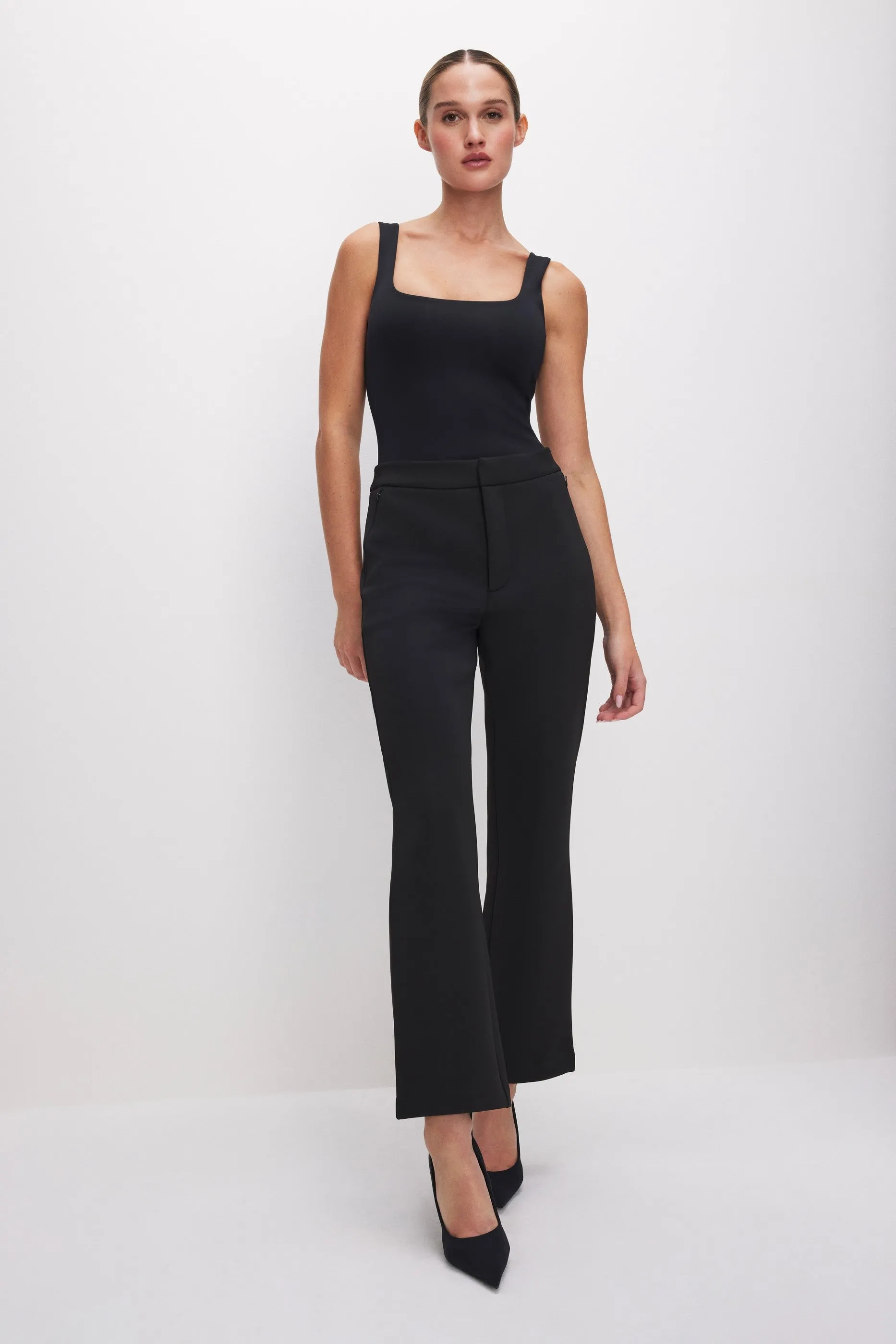 Scuba Cropped Straight Pants