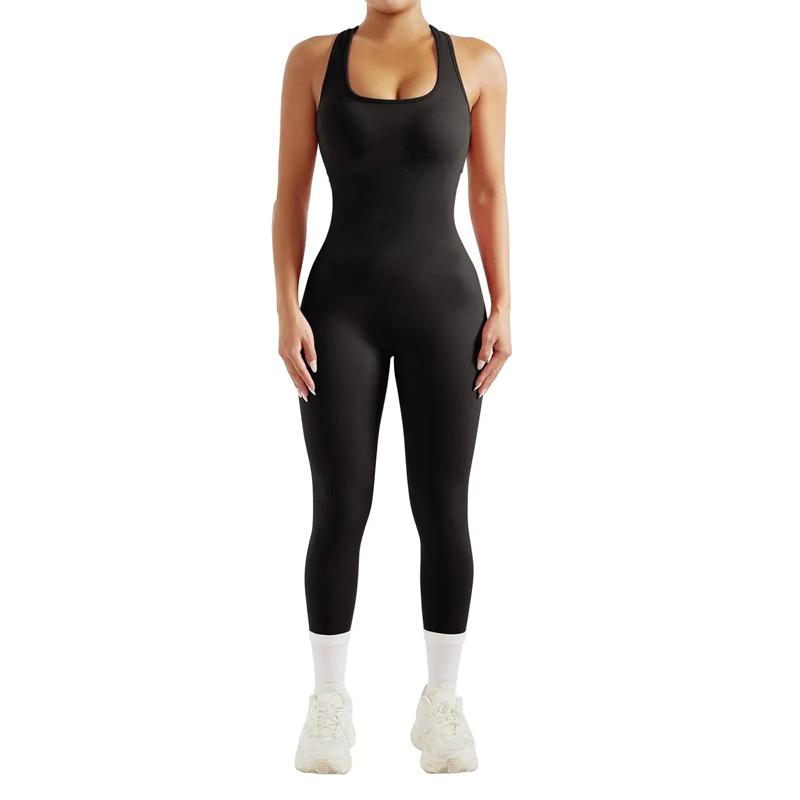 Seamless Gym Racerback Tummy Control Unitard Bodycon Workout Romper