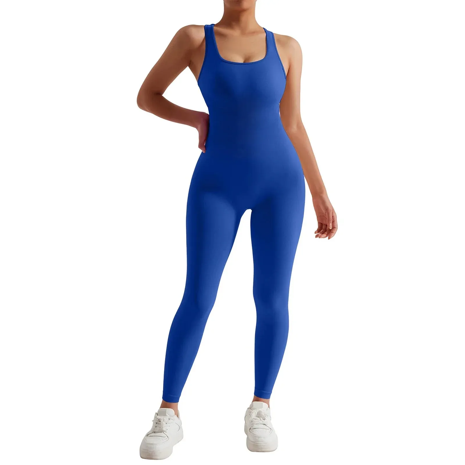 Seamless Gym Racerback Tummy Control Unitard Bodycon Workout Romper