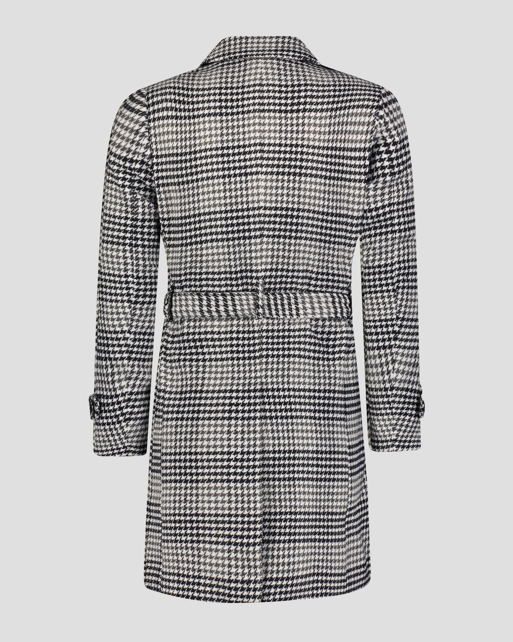 SG Car Coat – Black White   Houndstooth