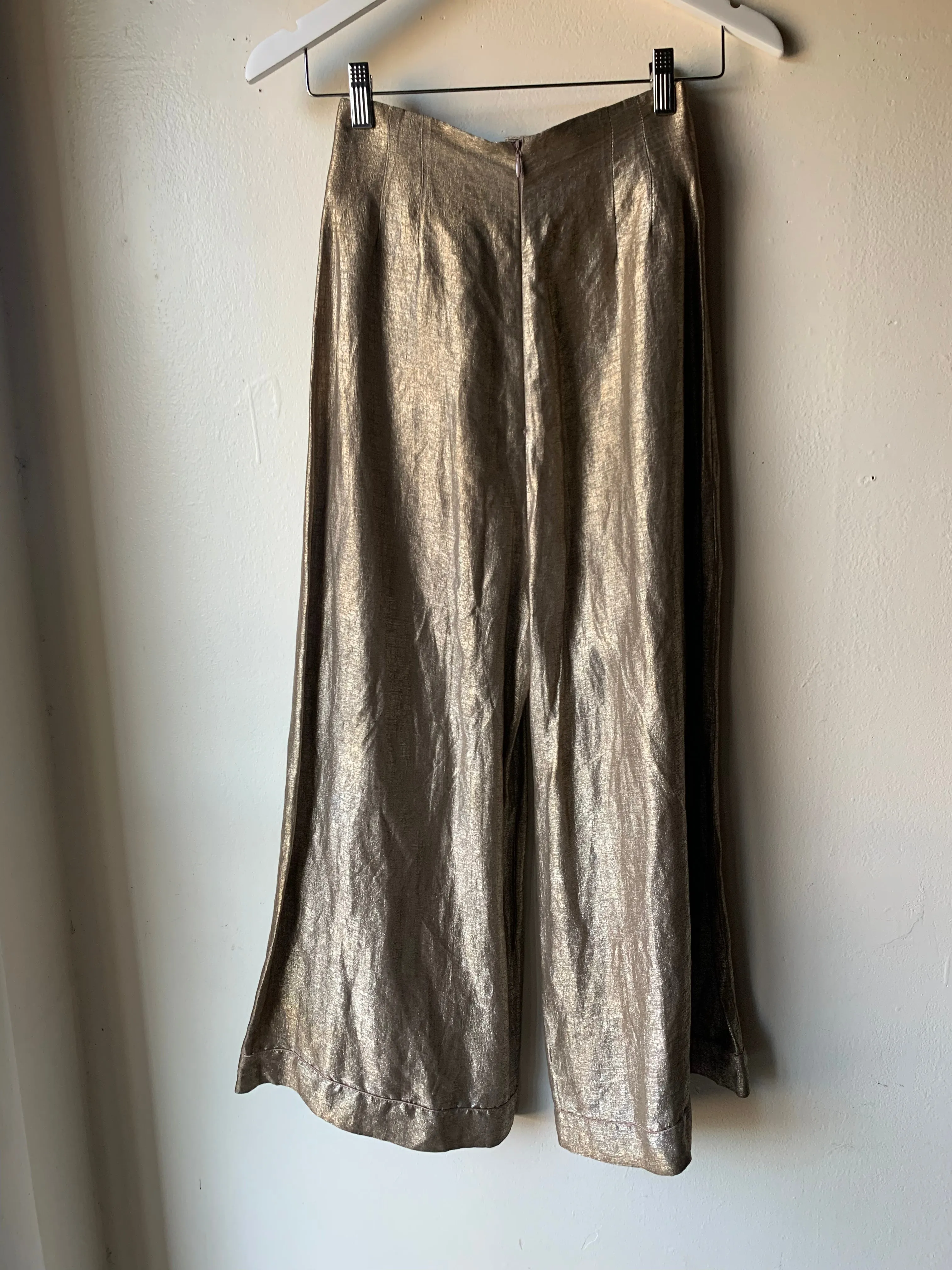 Shimmery Champagne Gold Marc Jacobs Wide Leg Pants (24”)