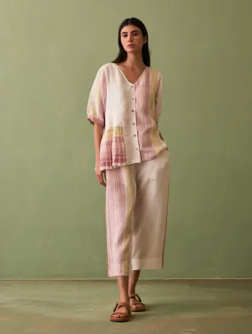 Simer Pleated Linen Co-ord Set - Ivory