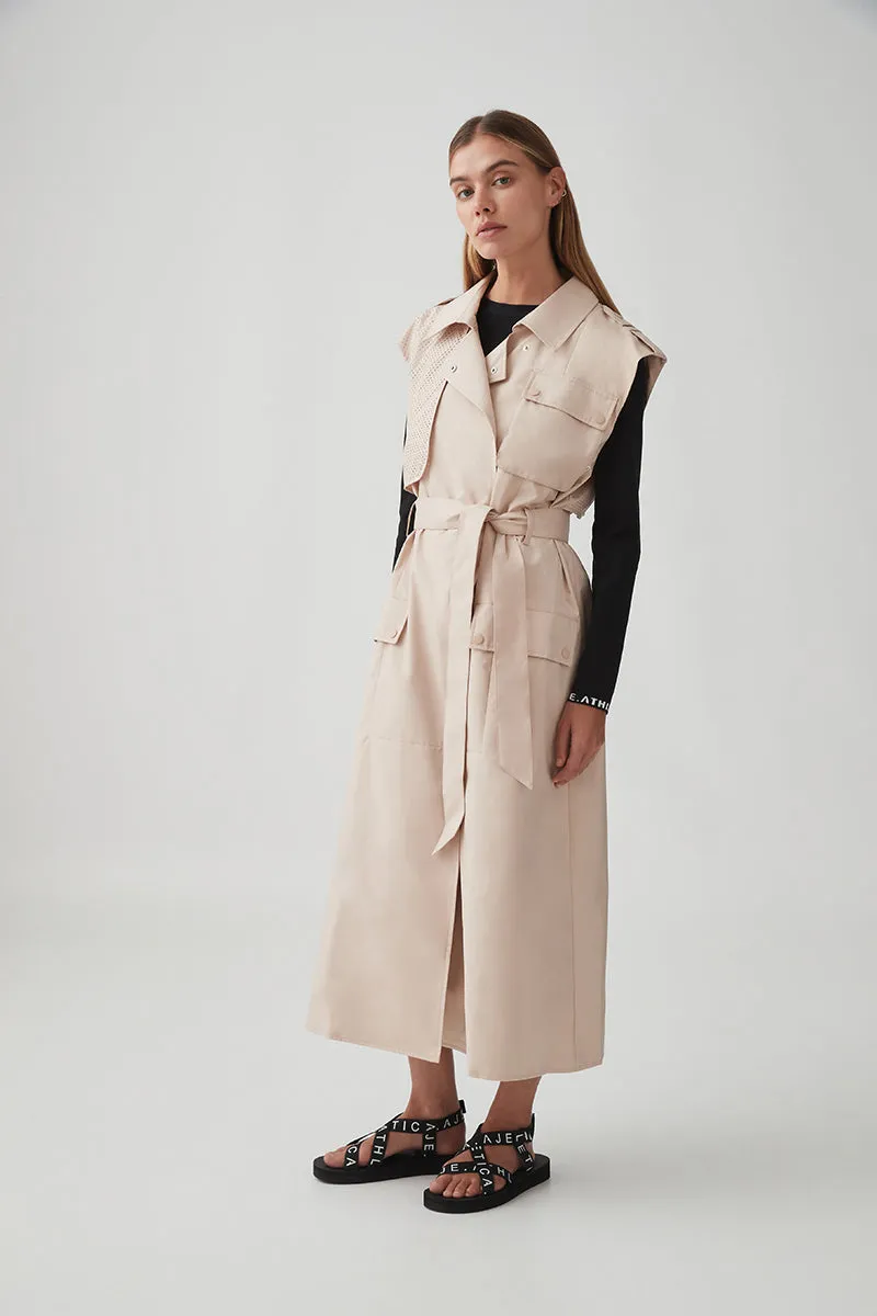 Sleeveless Belted Trench 703