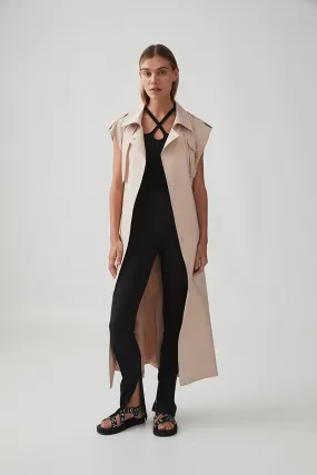 Sleeveless Belted Trench 703