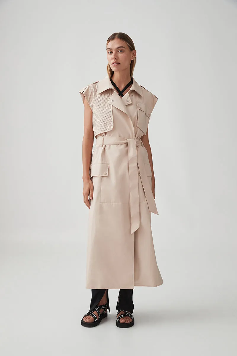 Sleeveless Belted Trench 703