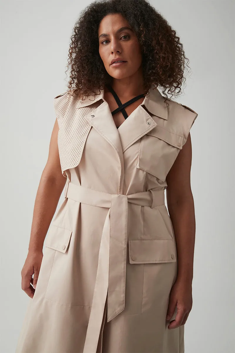 Sleeveless Belted Trench 703