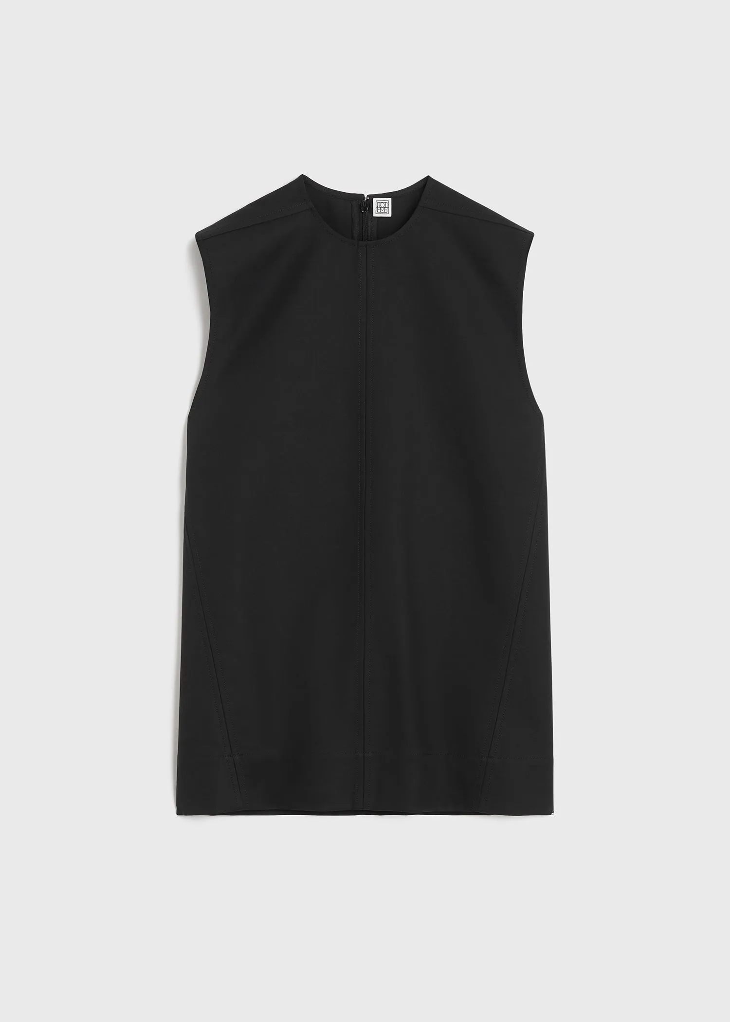 Sleeveless twisted-seam top black