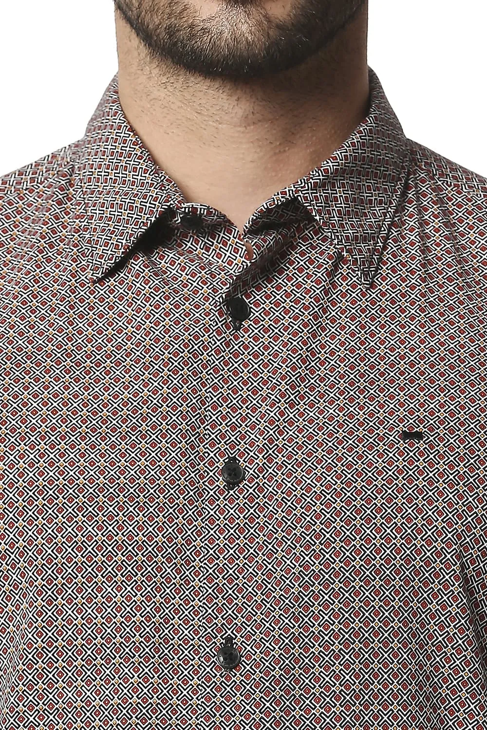 Slim Fit Cotton Viscose Printed Shirt