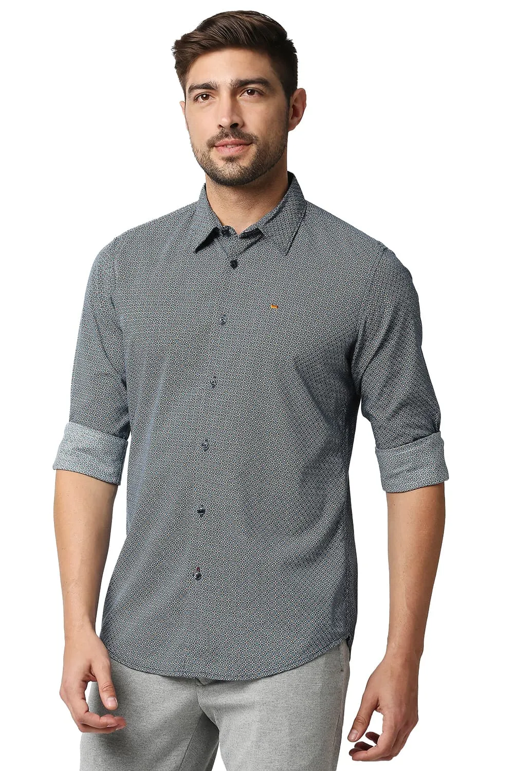 Slim Fit Cotton Viscose Printed Shirt