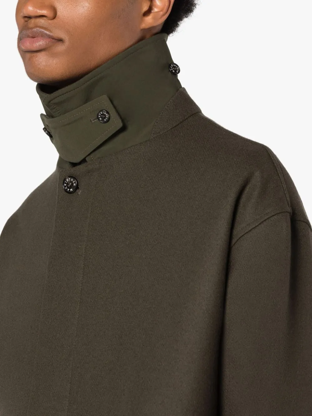 Soho Dark Olive Wool Overcoat