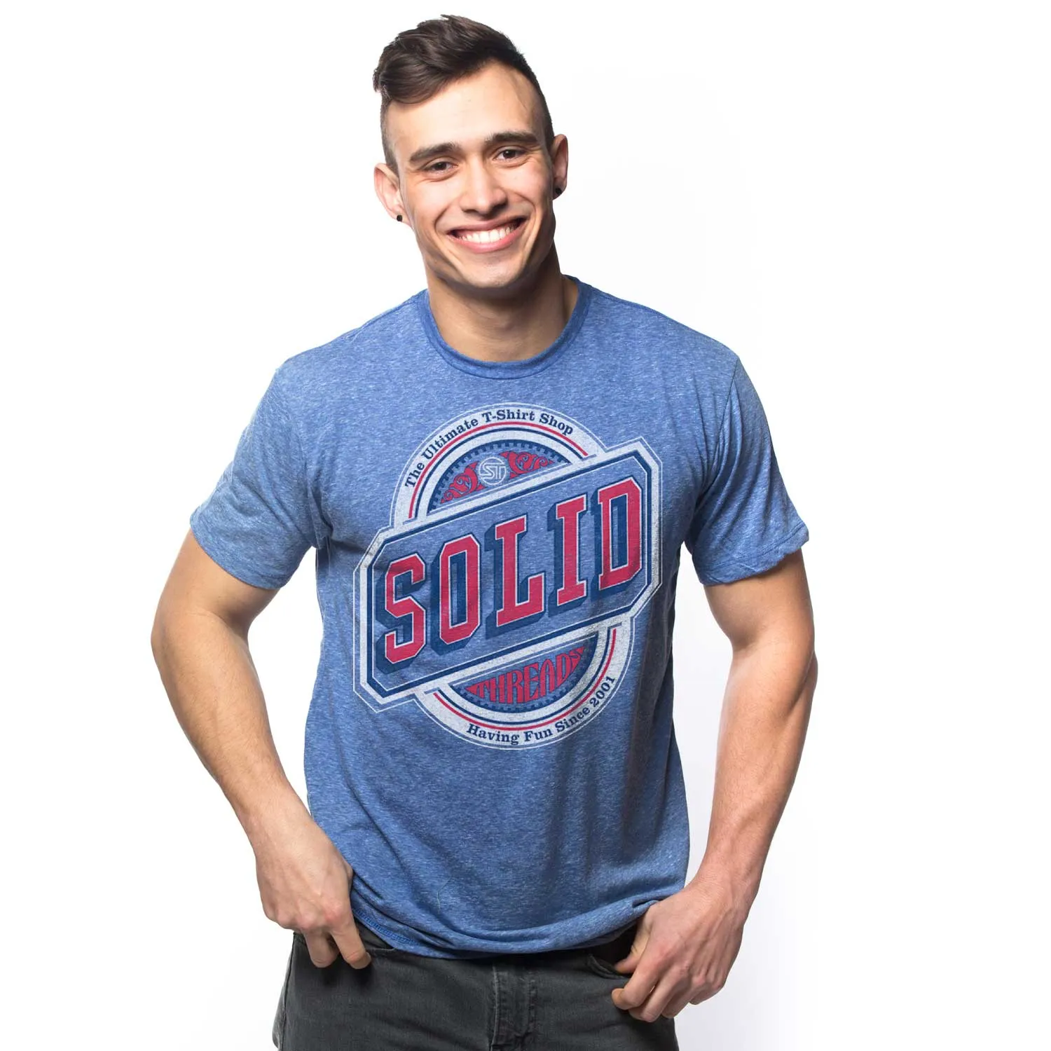 Solid Threads Beer Label Logo T-shirt