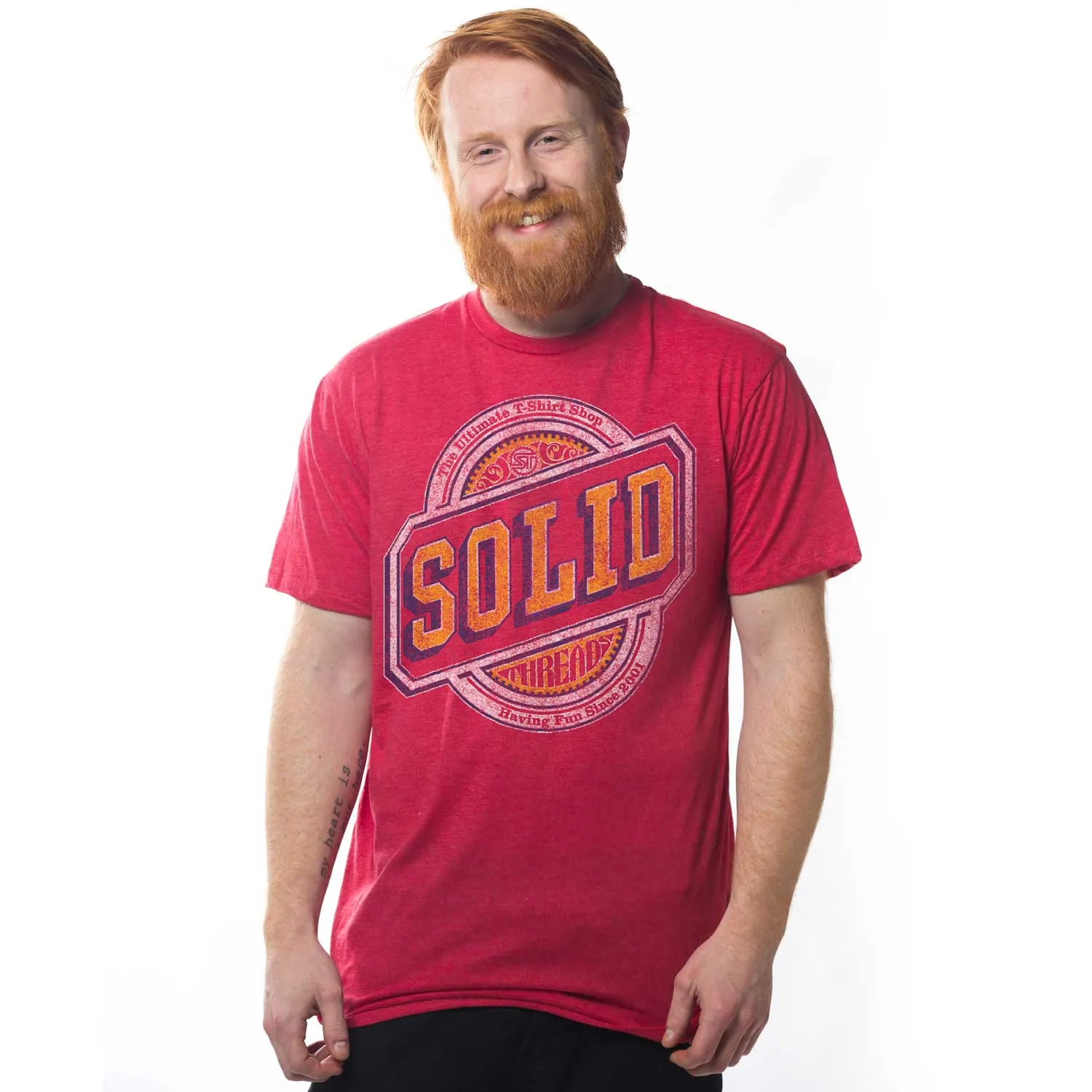 Solid Threads Beer Label Logo T-shirt