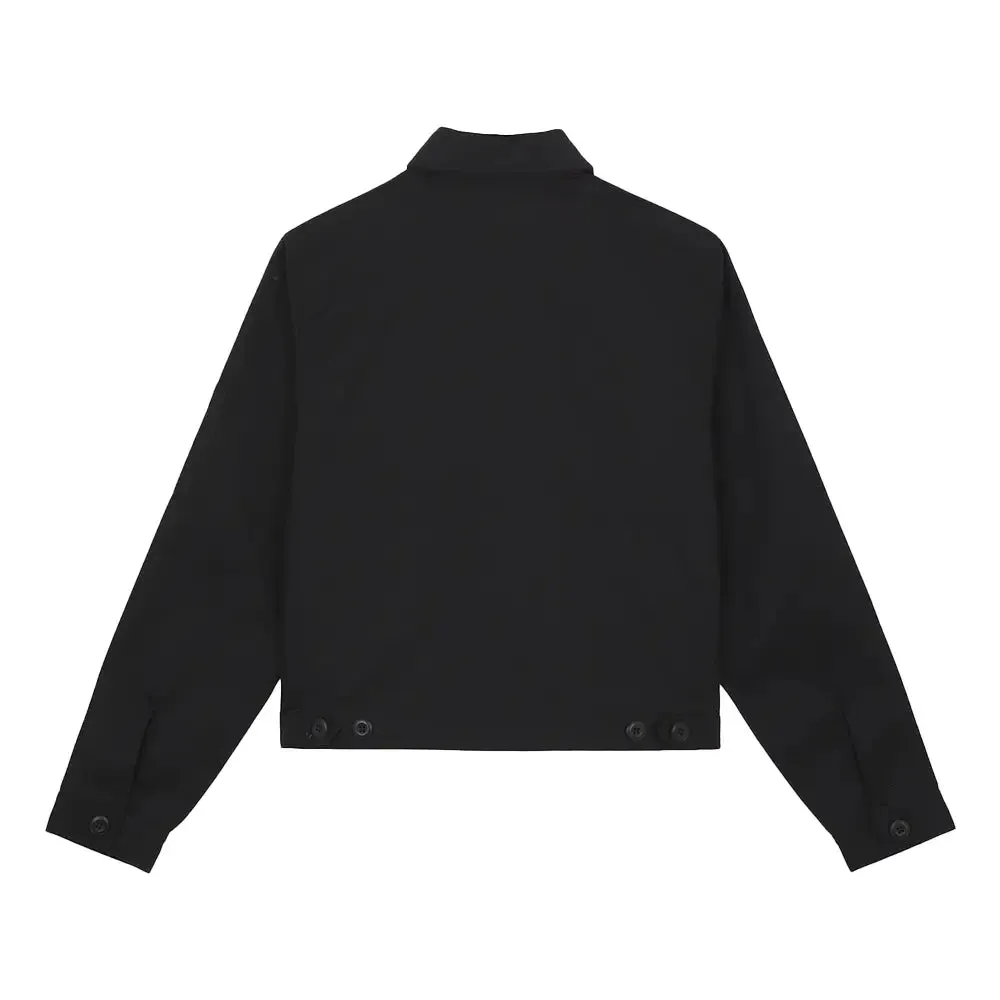 Ss24Dickies Unlined Cropped Eisenhower Jacket Rec Black