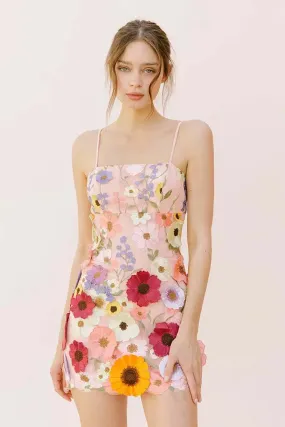 Storia Multi Floral Collaged Mini Dress