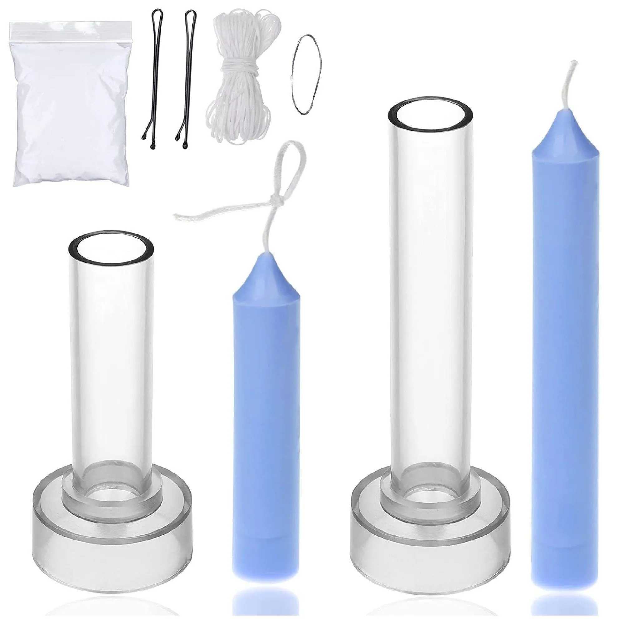 Taper Candle Mold Set | 2 Pillar Candle Molds | Perfect For Making Emergency Candles | Bell Candles | Table Candles | 30 Feet