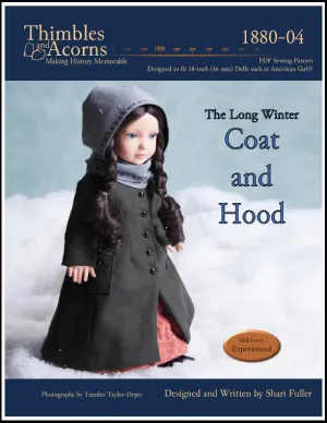 The Long Winter Coat and Hood 18" Doll Clothes Pattern