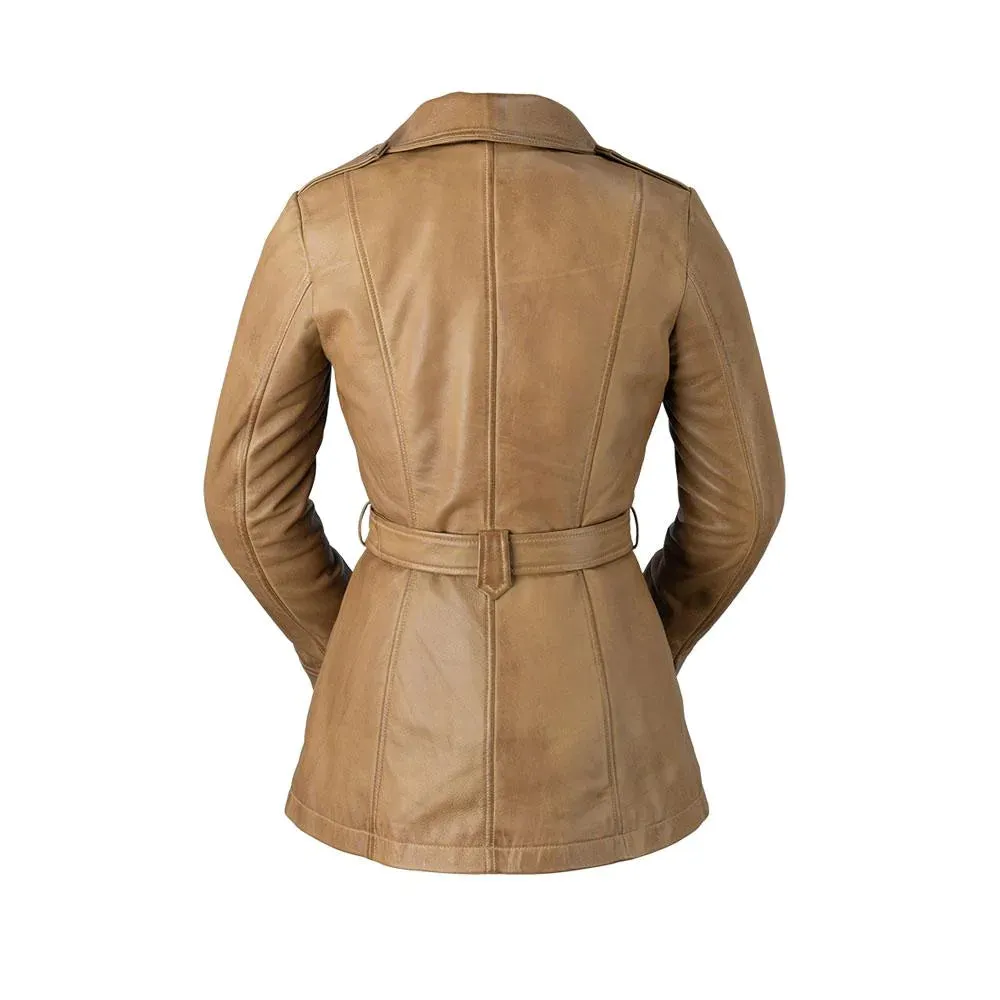 Traci Womens Leather Jacket Camel