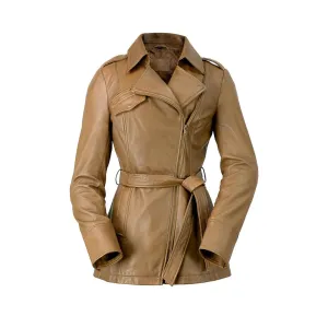 Traci Womens Leather Jacket Camel