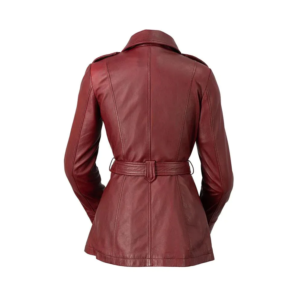 Traci Womens Leather Jacket Oxblood