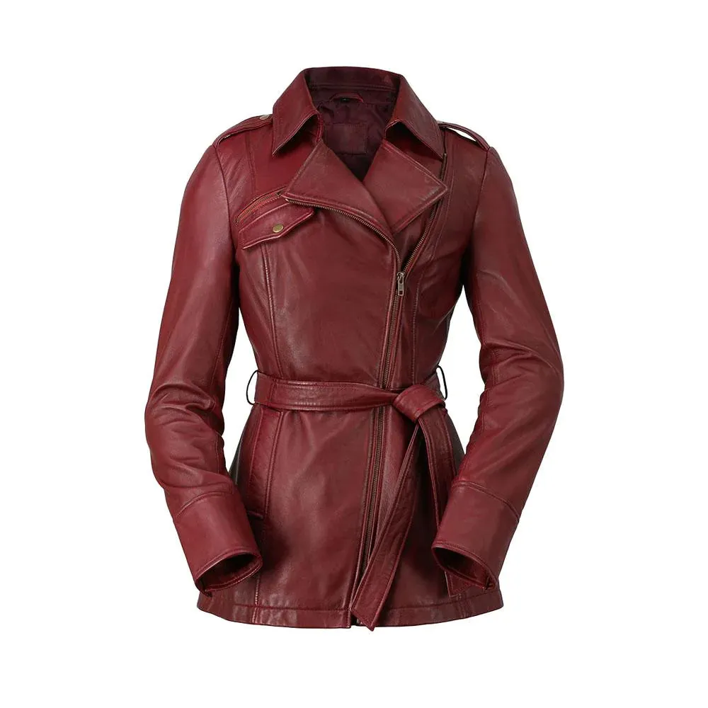 Traci Womens Leather Jacket Oxblood