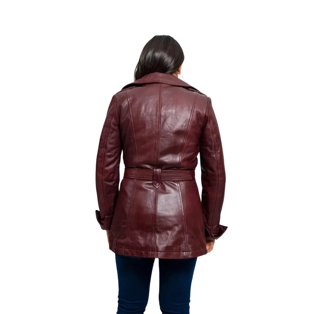 Traci Womens Leather Jacket Oxblood