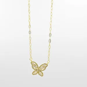 Treasure Jewels Crystal Butterfly Charm Necklace