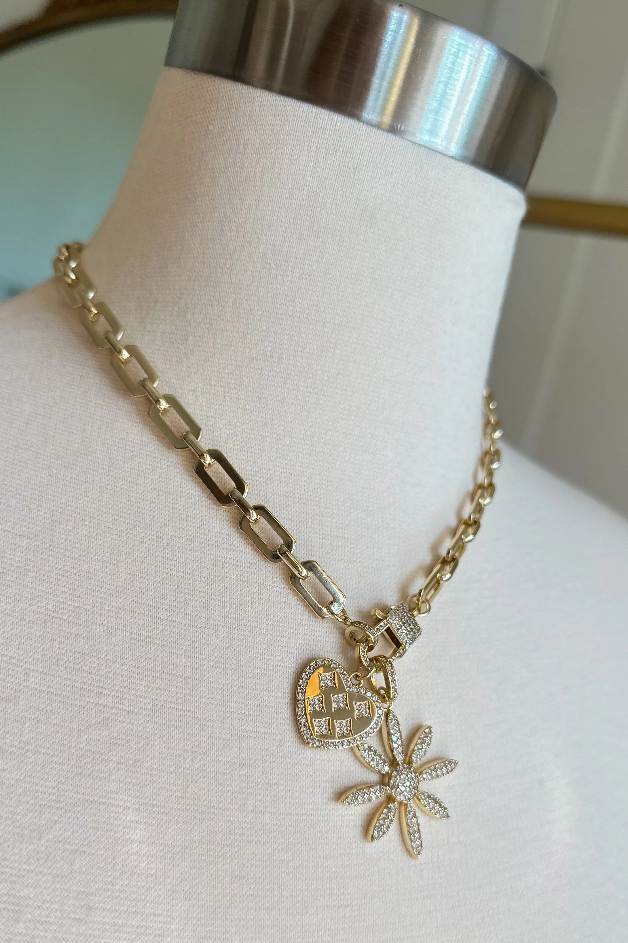 Treasure Jewels Margarita Heart Gold Charm Necklace