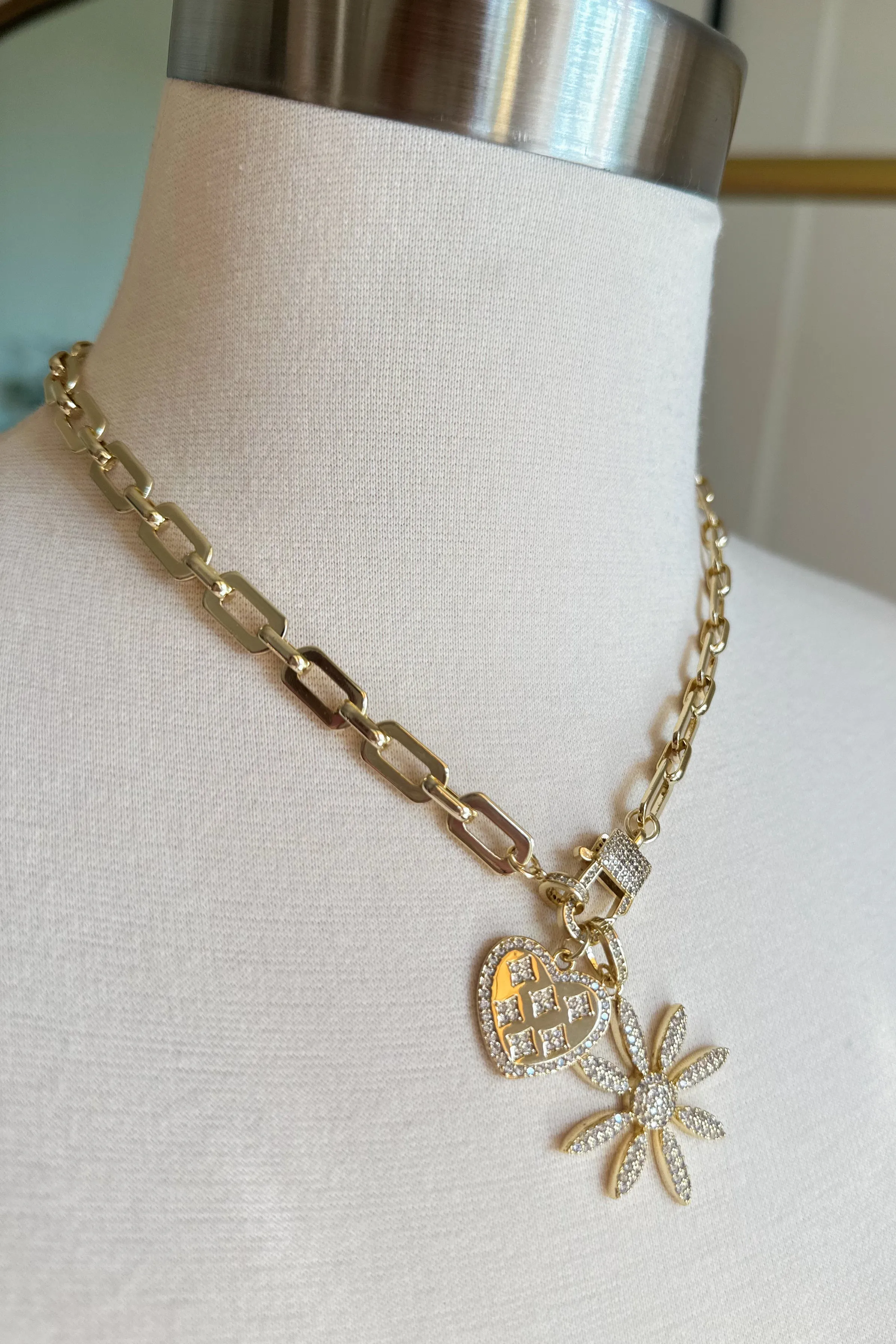 Treasure Jewels Margarita Heart Gold Charm Necklace