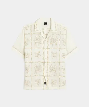 Tropical Embroidered Shirt in Cream