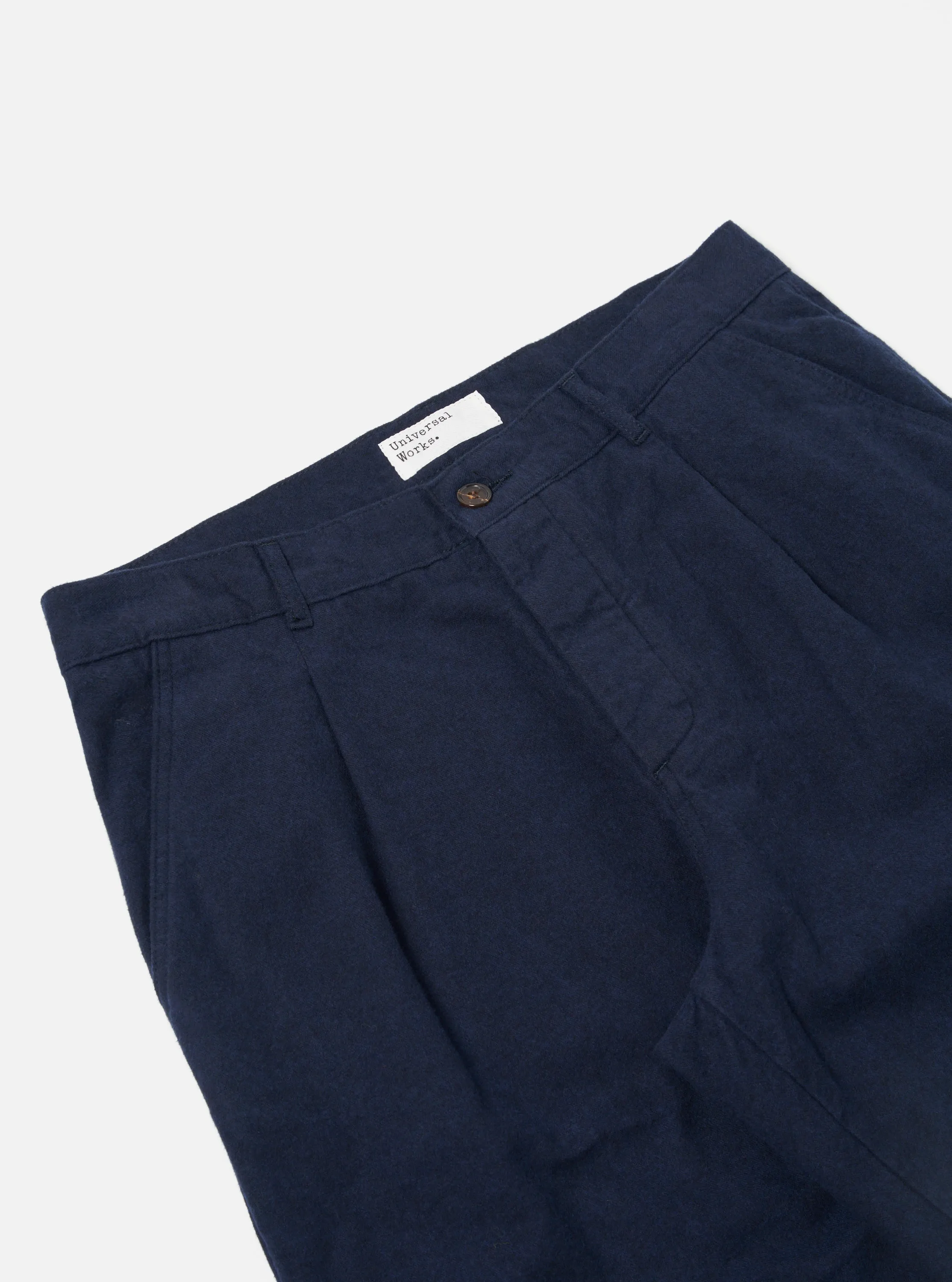 Universal Works Duke Pant in Navy Nebraska Cotton