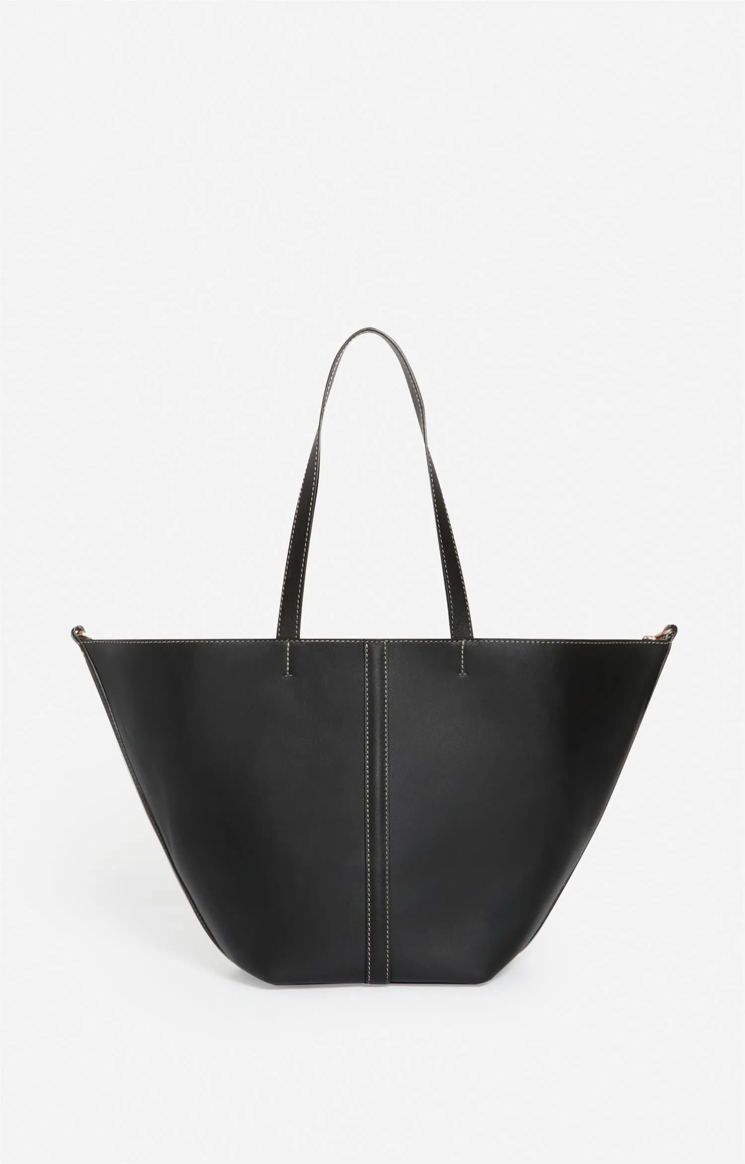 VANESSA BRUNO - Small Daily Leather Tote - Black