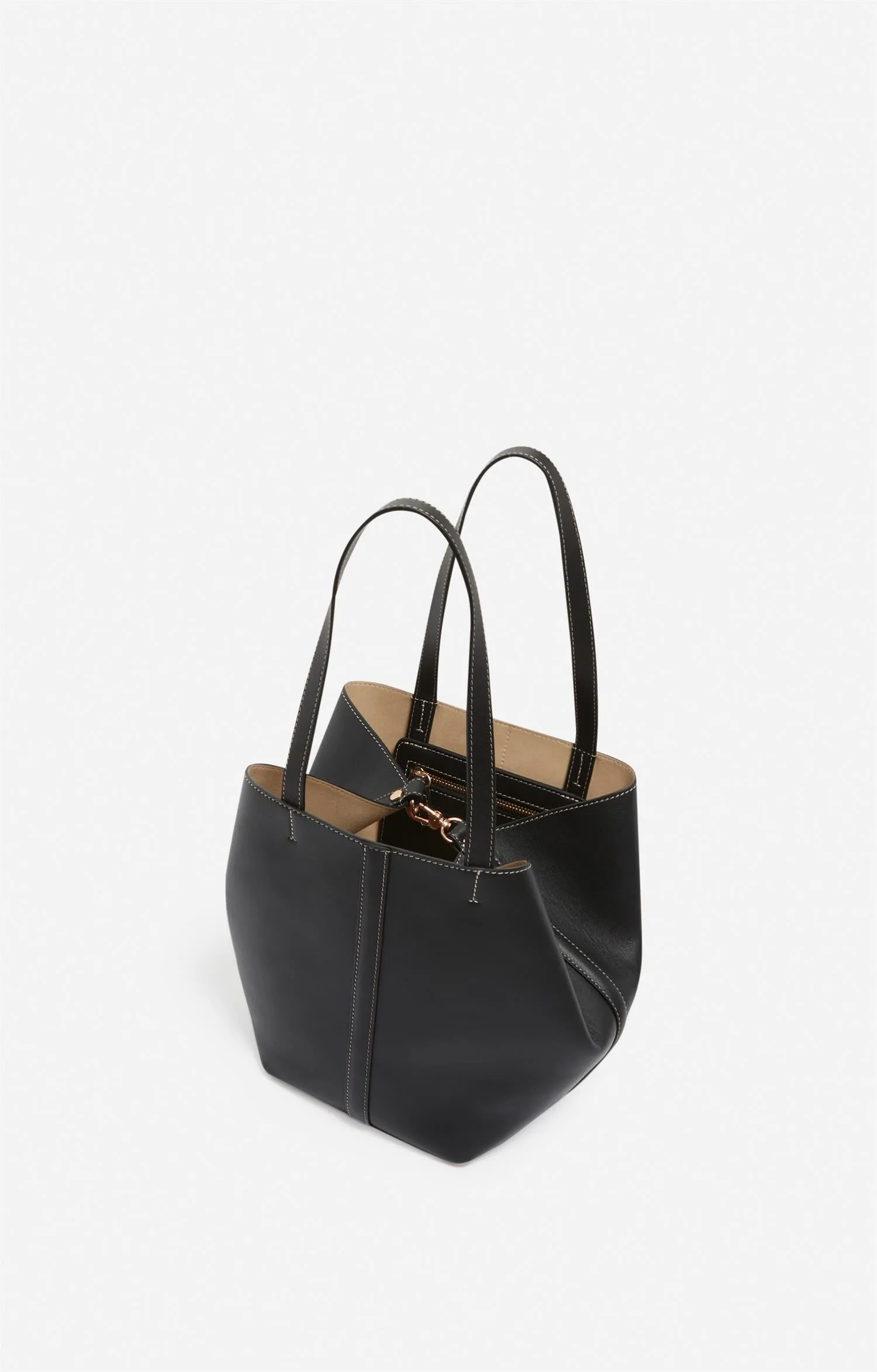 VANESSA BRUNO - Small Daily Leather Tote - Black