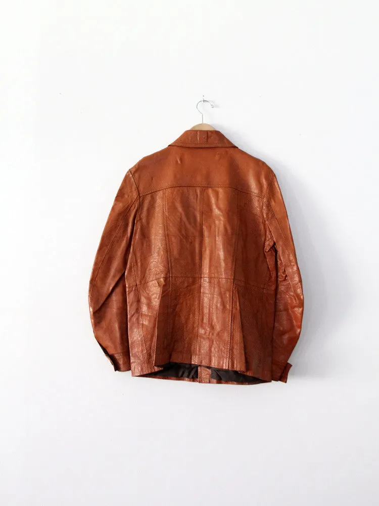 vintage 70s leather rocker jacket