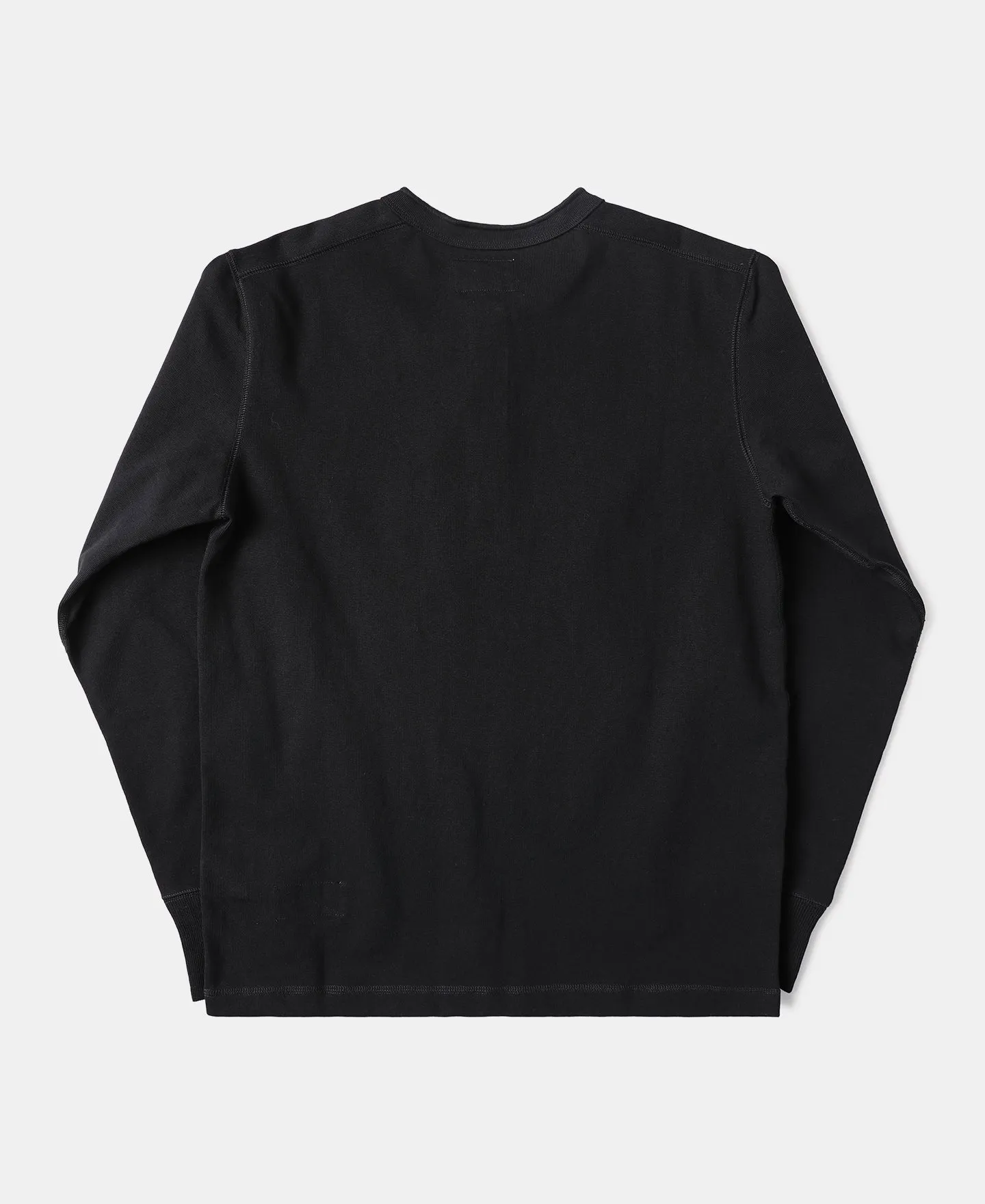 Vintage Long Sleeve Henley Shirt - Black