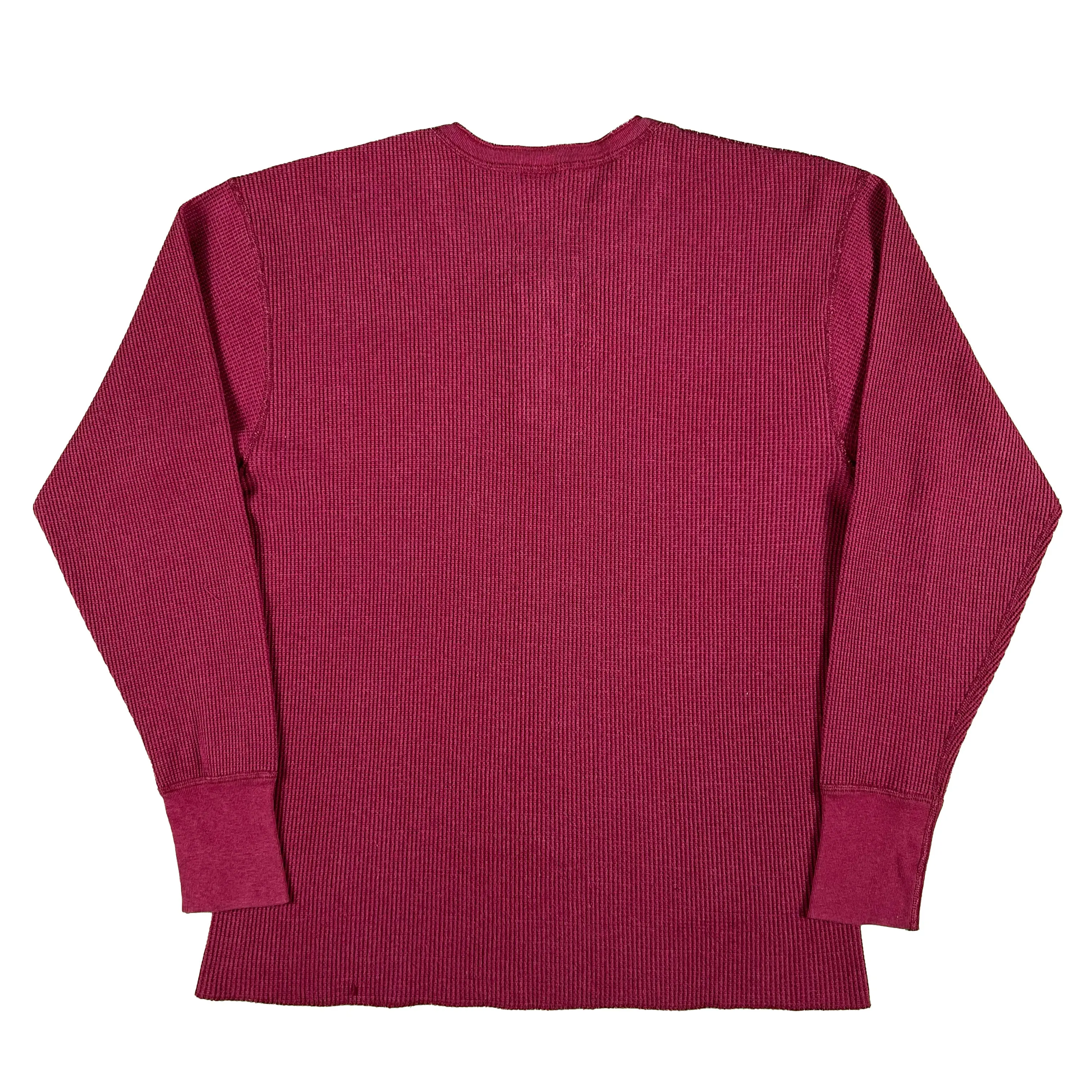 Vintage Red/Burgundy Waffle Knit Thermal- SELECT SHIRT