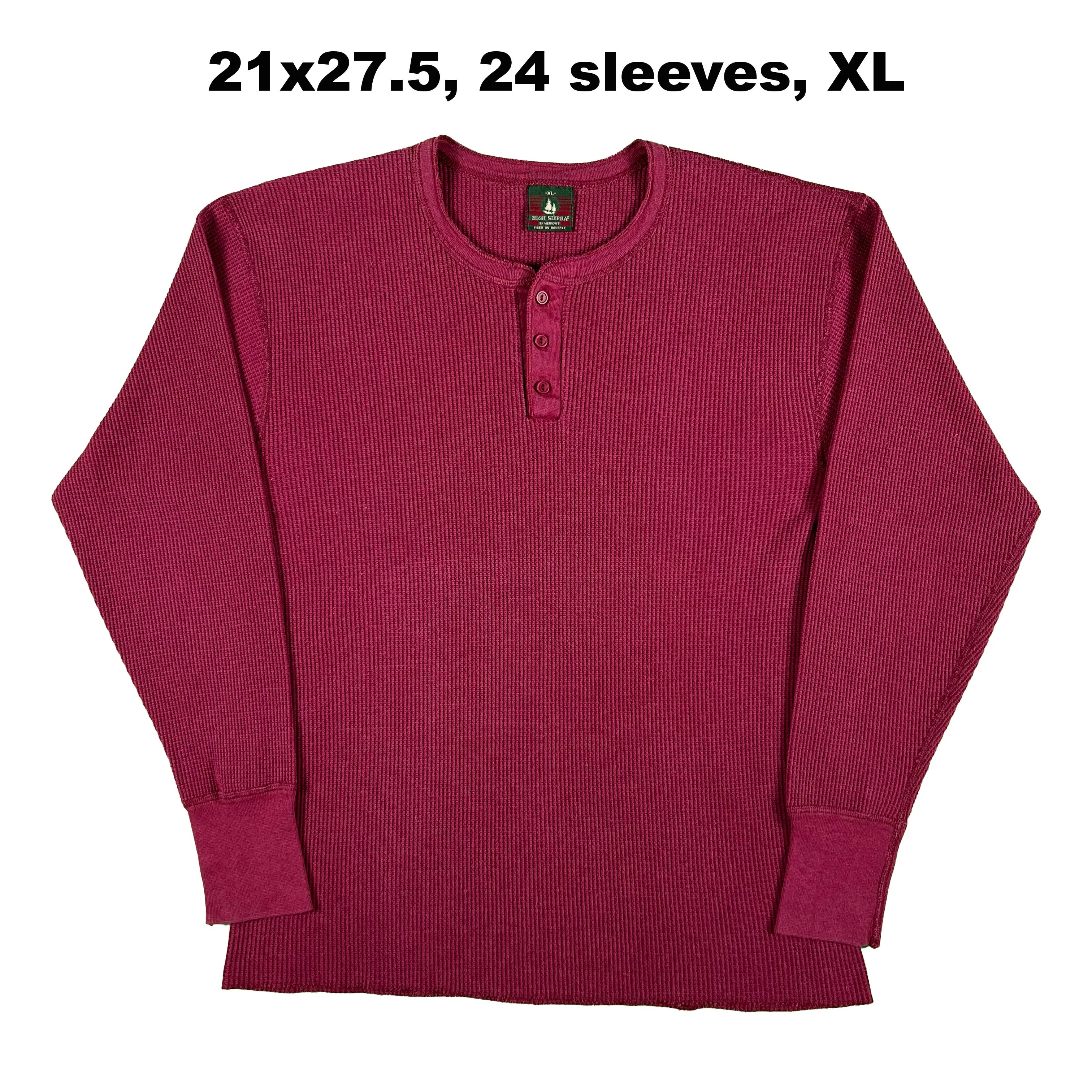 Vintage Red/Burgundy Waffle Knit Thermal- SELECT SHIRT