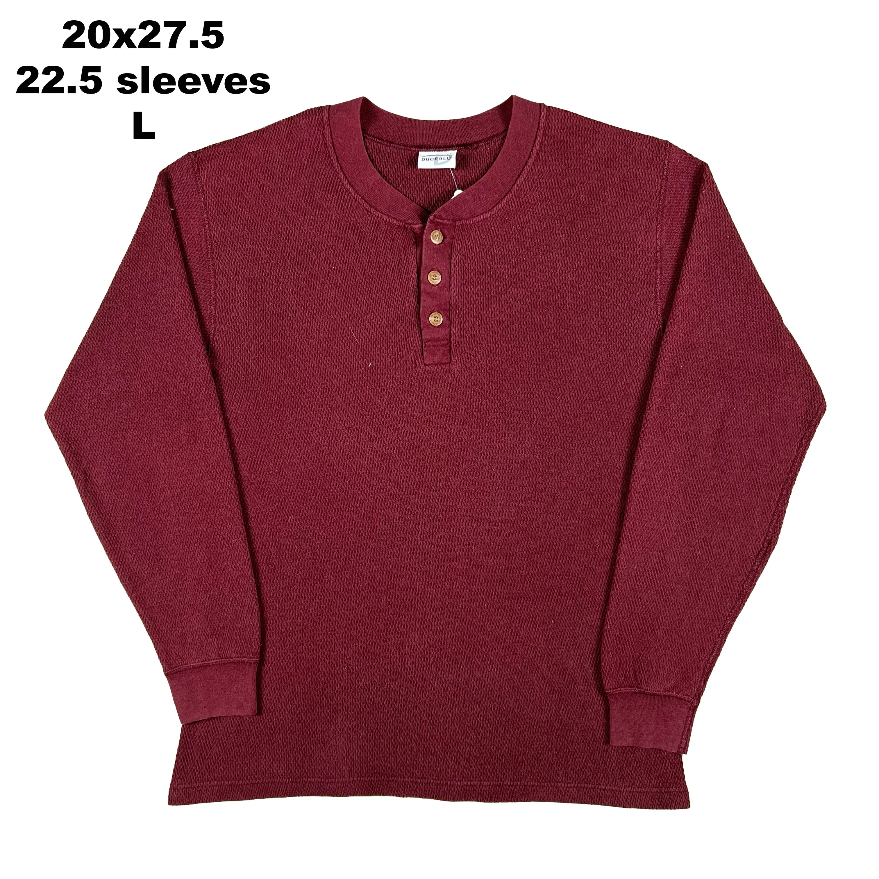 Vintage Red/Burgundy Waffle Knit Thermal- SELECT SHIRT