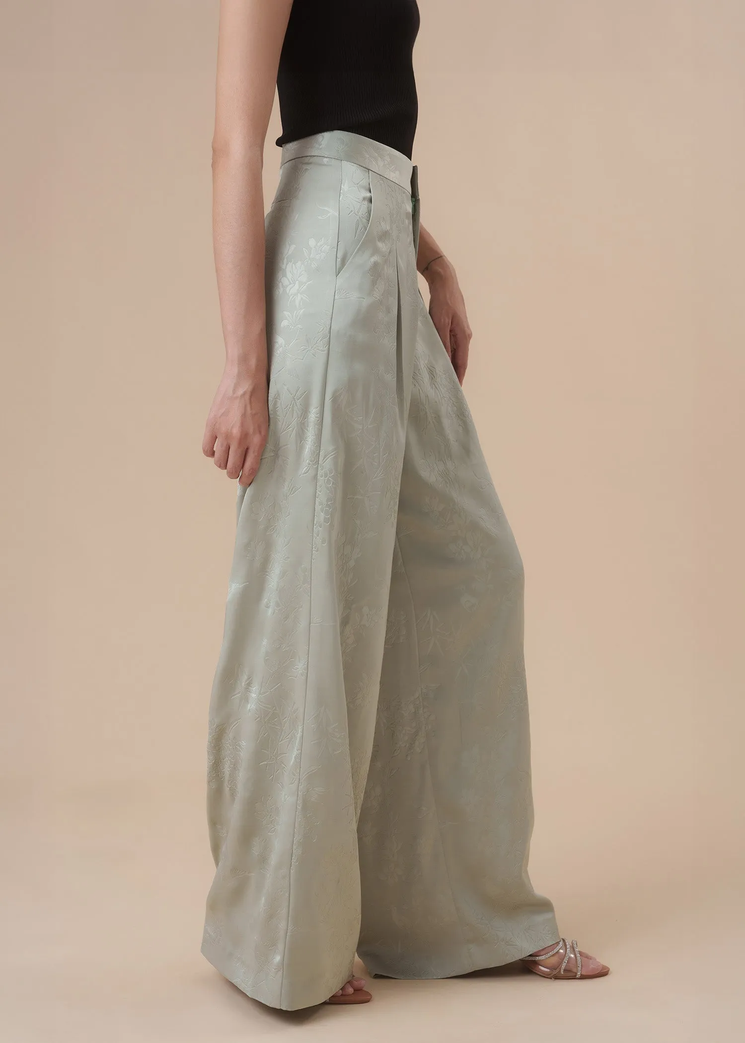 Wide Leg Bamboo Pants (Green)