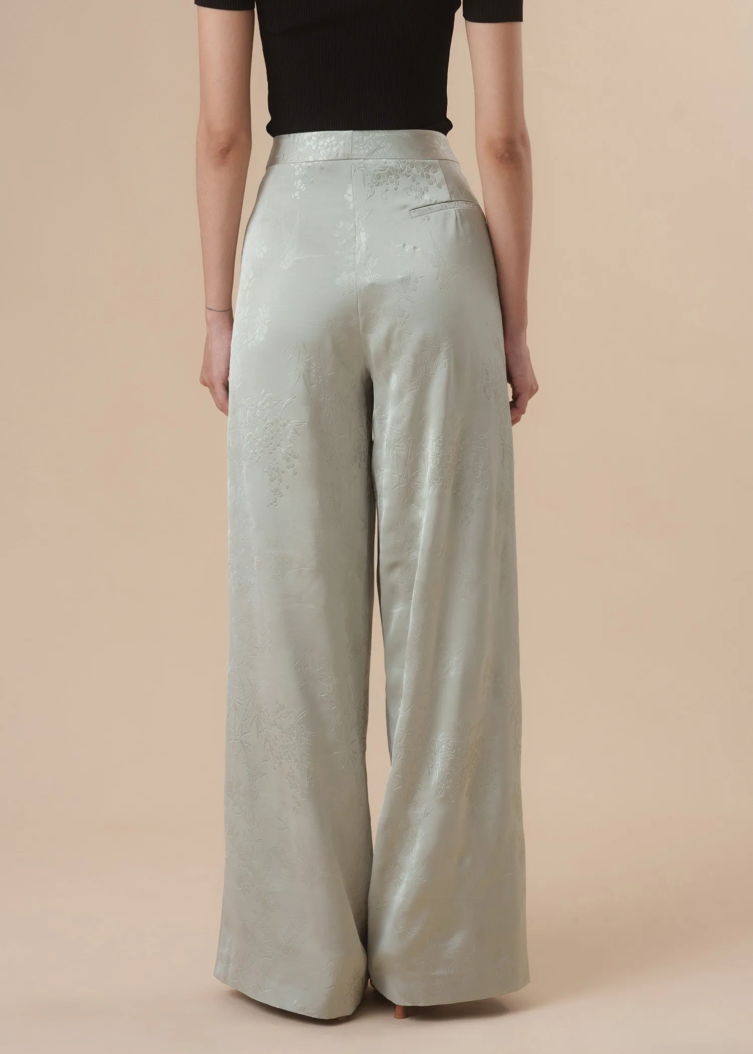 Wide Leg Bamboo Pants (Green)