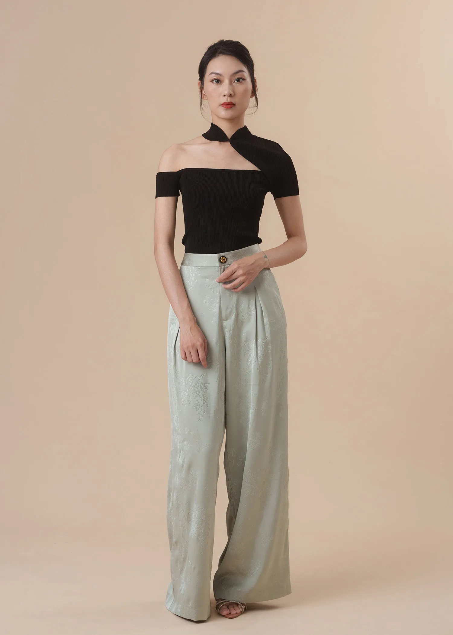 Wide Leg Bamboo Pants (Green)