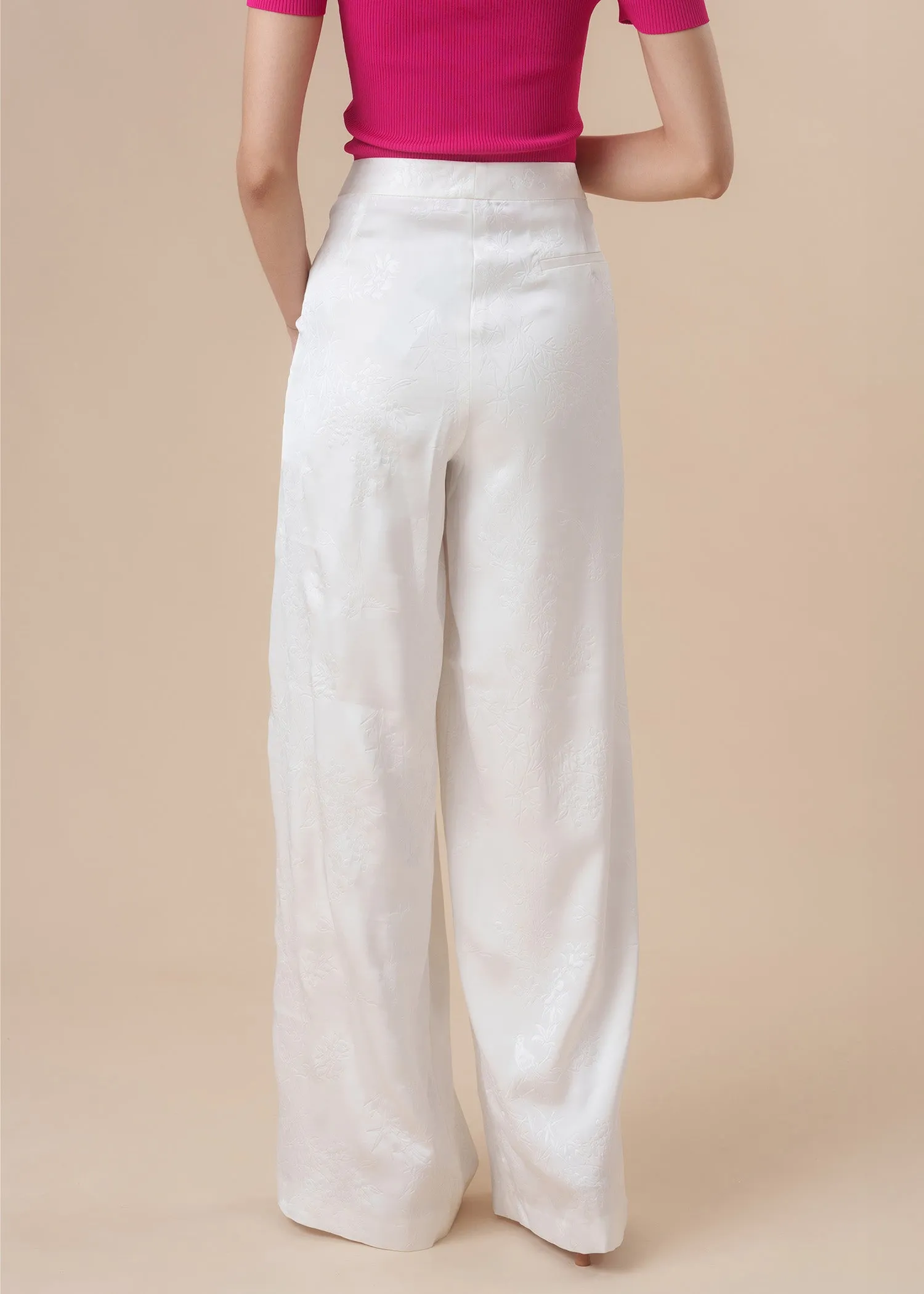 Wide Leg Bamboo Pants (Ivory White)