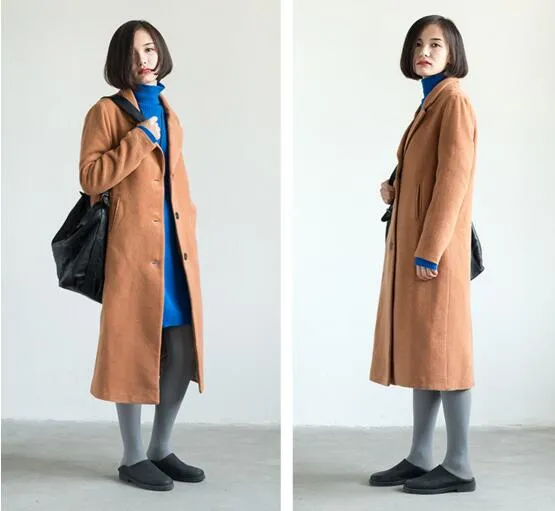 Winter Autumn Long Women Wool Coat